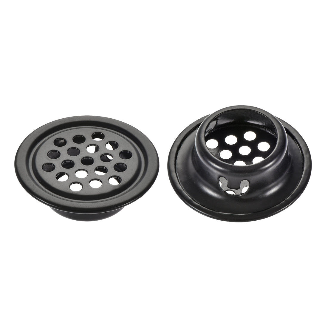 uxcell Uxcell Round Air Vents, Fit 0.75" Dia. Hole, Flat Circle Mesh Airflow Louver for Kitchen Cabinet Shoebox Wardrobe, Stainless Steel, Black Pack of 25