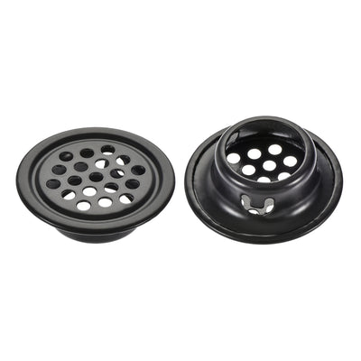 Harfington Uxcell Round Air Vents, Fit 0.75" Dia. Hole, Flat Circle Mesh Airflow Louver for Kitchen Cabinet Shoebox Wardrobe, Stainless Steel, Black Pack of 25