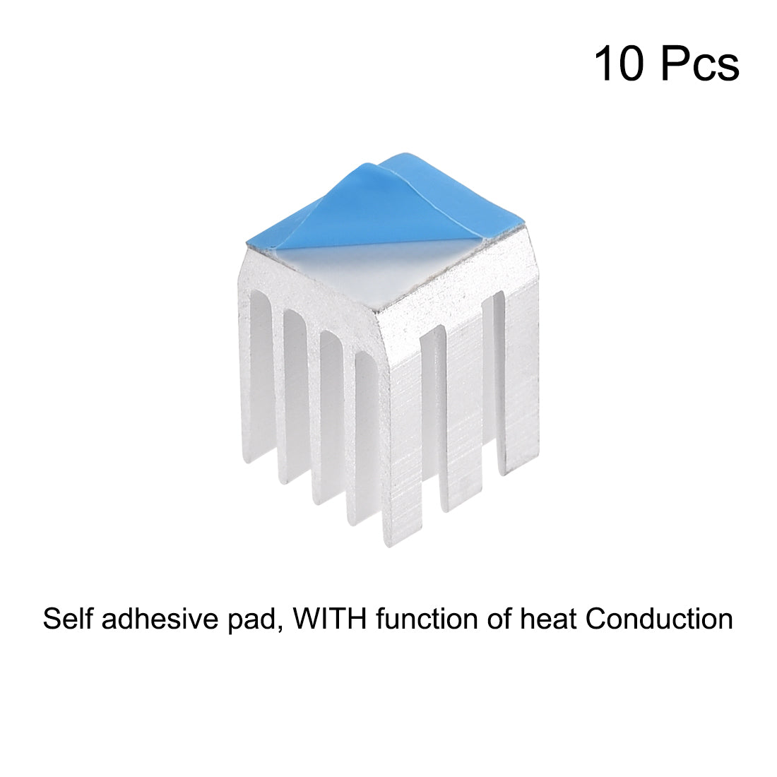 uxcell Uxcell Heatsink with Thermal Conductive Adhesive Tape 9 x 9 x 12mm Silver 10pcs