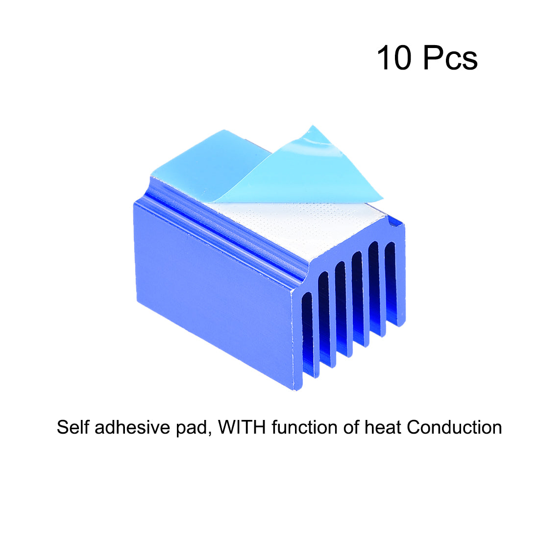 uxcell Uxcell 13x20x14.5mm Blue Aluminum Heatsink Adhesive Thermal Pad 3D Printers 10Pcs