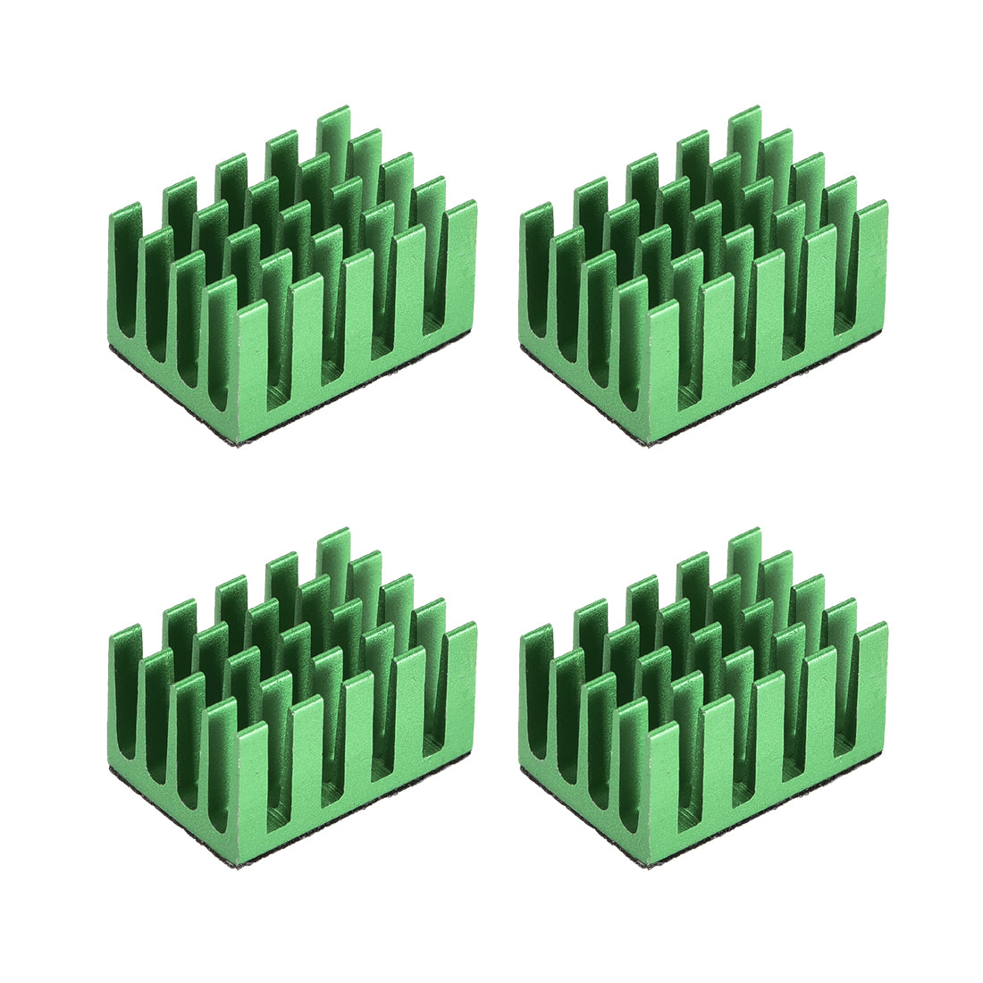 uxcell Uxcell 11x20x14mm Green Aluminum Heatsink Self Adhesive Pad 3D Printers 4Pcs