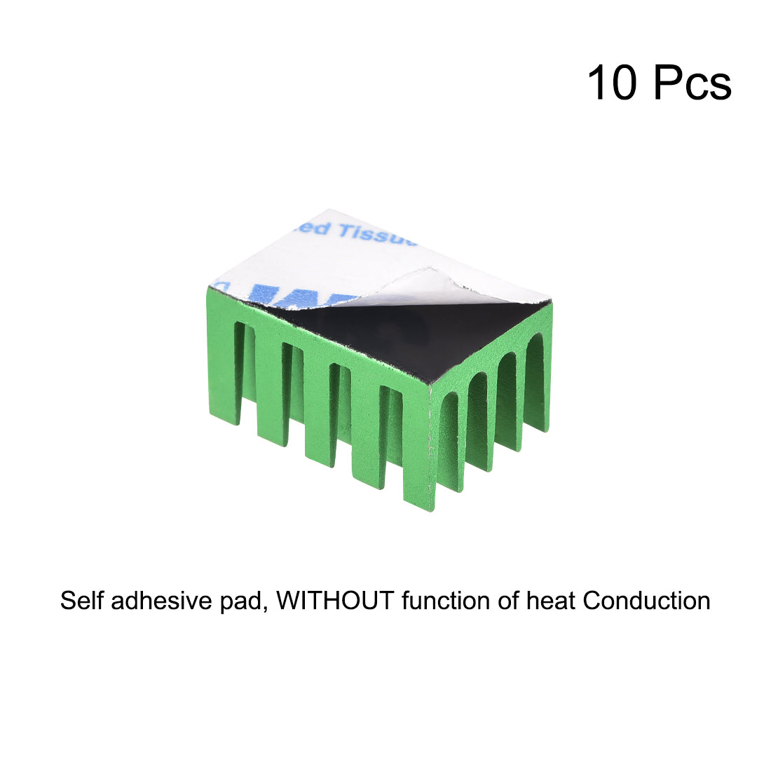 uxcell Uxcell 11x20x14mm Green Aluminum Heatsink Self Adhesive Pad 3D Printers 10Pcs