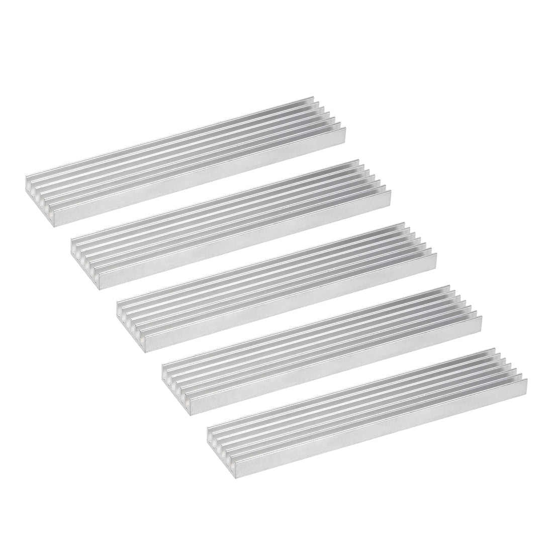 uxcell Uxcell Electronics Cooler Heatsink for MOS GPU IC Chip Silver 100 x 20 x 6 mm 5pcs