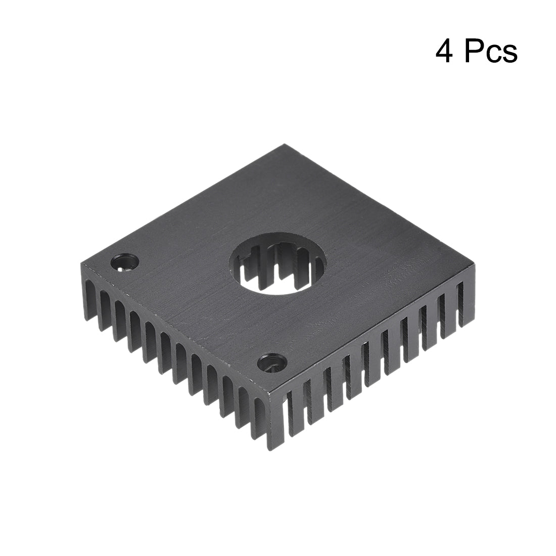 uxcell Uxcell Heatsink with Hole for Stepper Motor,3D Printer 40x40x11mm Black 4pcs