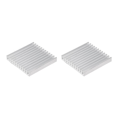 Harfington Uxcell 5x35x35mm Silver Tone Aluminum Heatsink Adhesive Thermal Pad 3D Printers 2Pcs