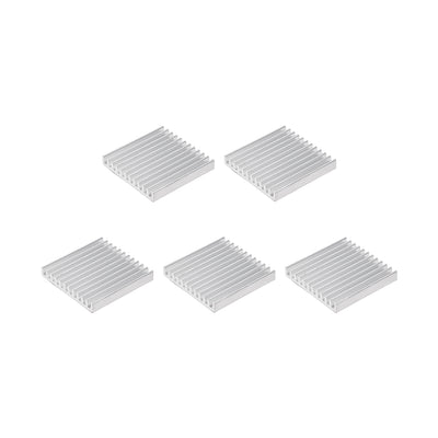 Harfington Uxcell 5x35x35mm Silver Tone Aluminum Heatsink Adhesive Thermal Pad 3D Printers 5Pcs