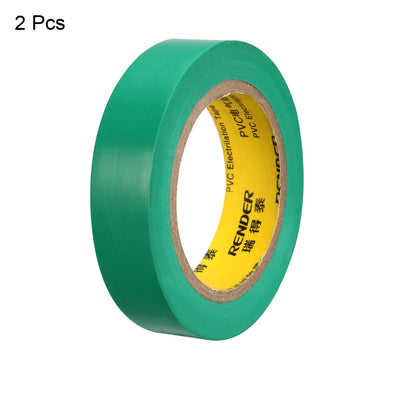 Harfington Uxcell Insulating Tape 16mm Width 9M Long 0.18mm Thick PVC Electrical Tape Green 2pcs