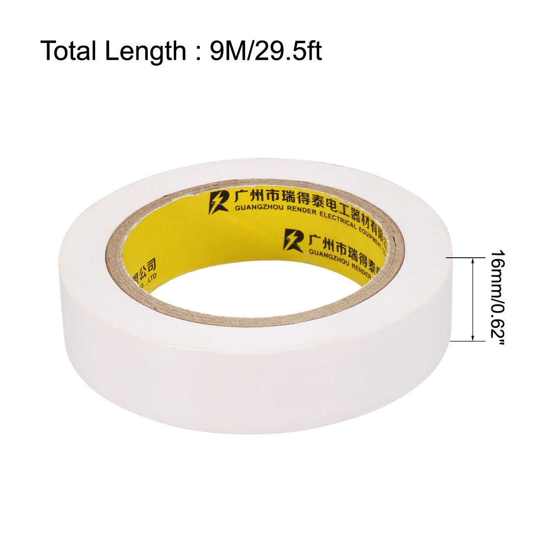 uxcell Uxcell Insulating Tape 16mm Width 9M Long 0.18mm Thick PVC Electrical Tape White 2pcs