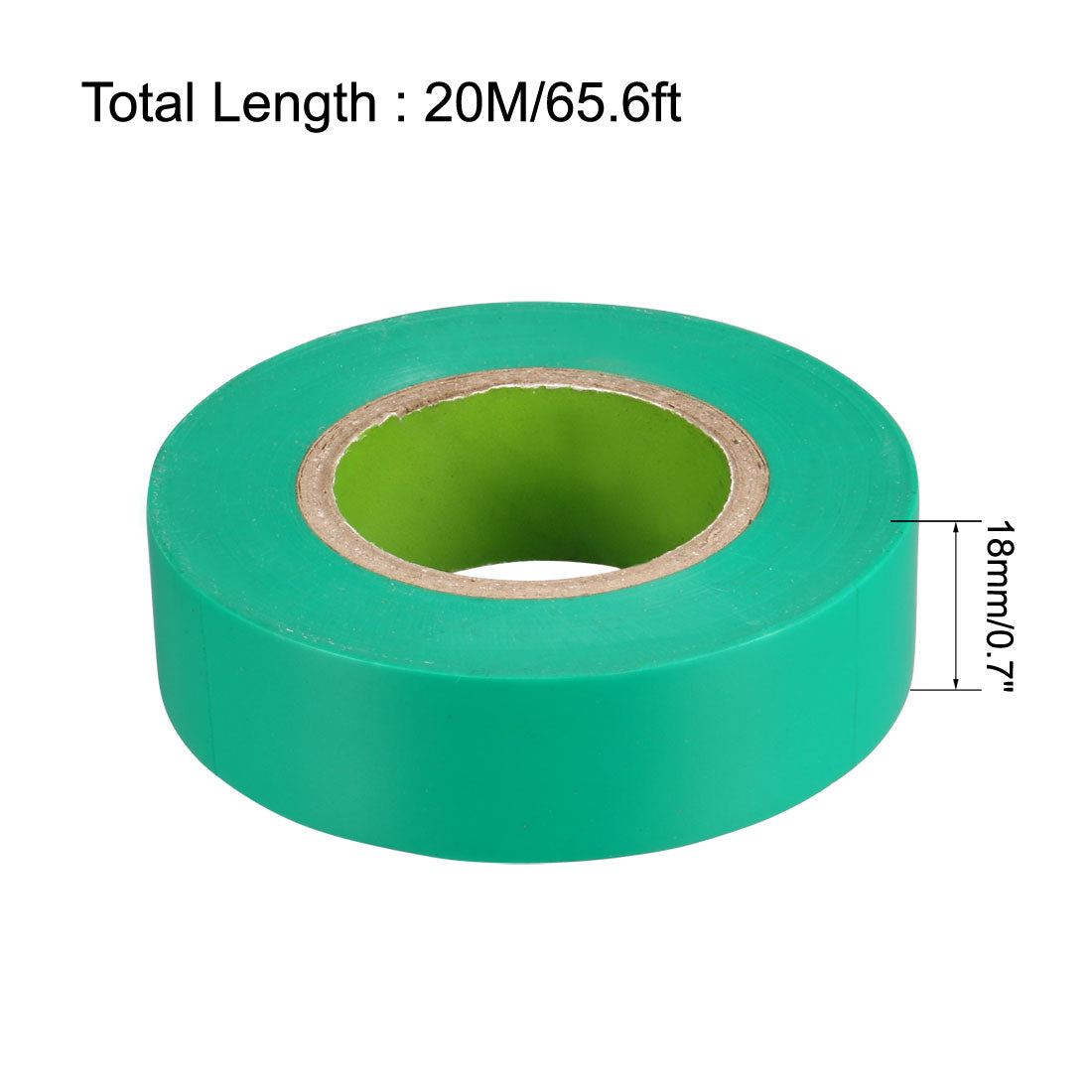 uxcell Uxcell Insulating Tape 18mm x20M x 0.1mm  PVC Electrical Tape Max. 600V Green 2pcs
