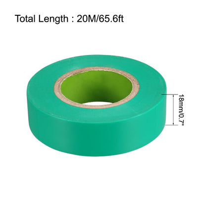 Harfington Uxcell Insulating Tape 18mm x20M x 0.1mm  PVC Electrical Tape Max. 600V Green 2pcs