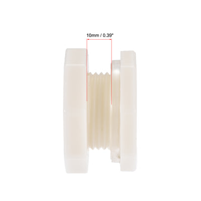 Harfington Uxcell Bulkhead Fitting, G3/4 Female 1.38" Male, Tube Adaptor Fitting, with Silicone Gasket and Pipe Connector, for Water Tanks, PVC, White