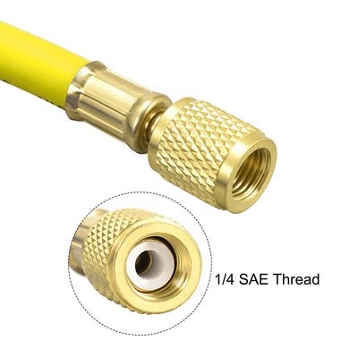 Harfington Uxcell Refrigerant Charging Hose, Copper Plating Connector with Elbow Thread for Automotive or Home Air Conditioner Refrigeration Maintenance