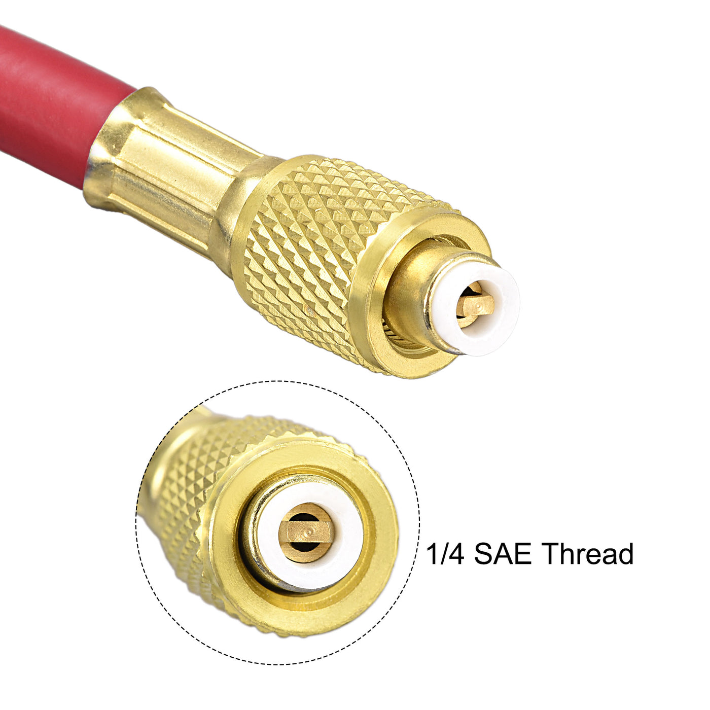 uxcell Uxcell Refrigerant Charging Hose, Copper Plating Connector with Elbow Thread for Automotive or Home Air Conditioner Refrigeration Maintenance