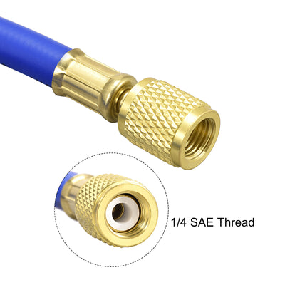 Harfington Uxcell Refrigerant Charging Hose, Copper Plating Connector with Elbow Thread for Automotive or Home Air Conditioner Refrigeration Maintenance