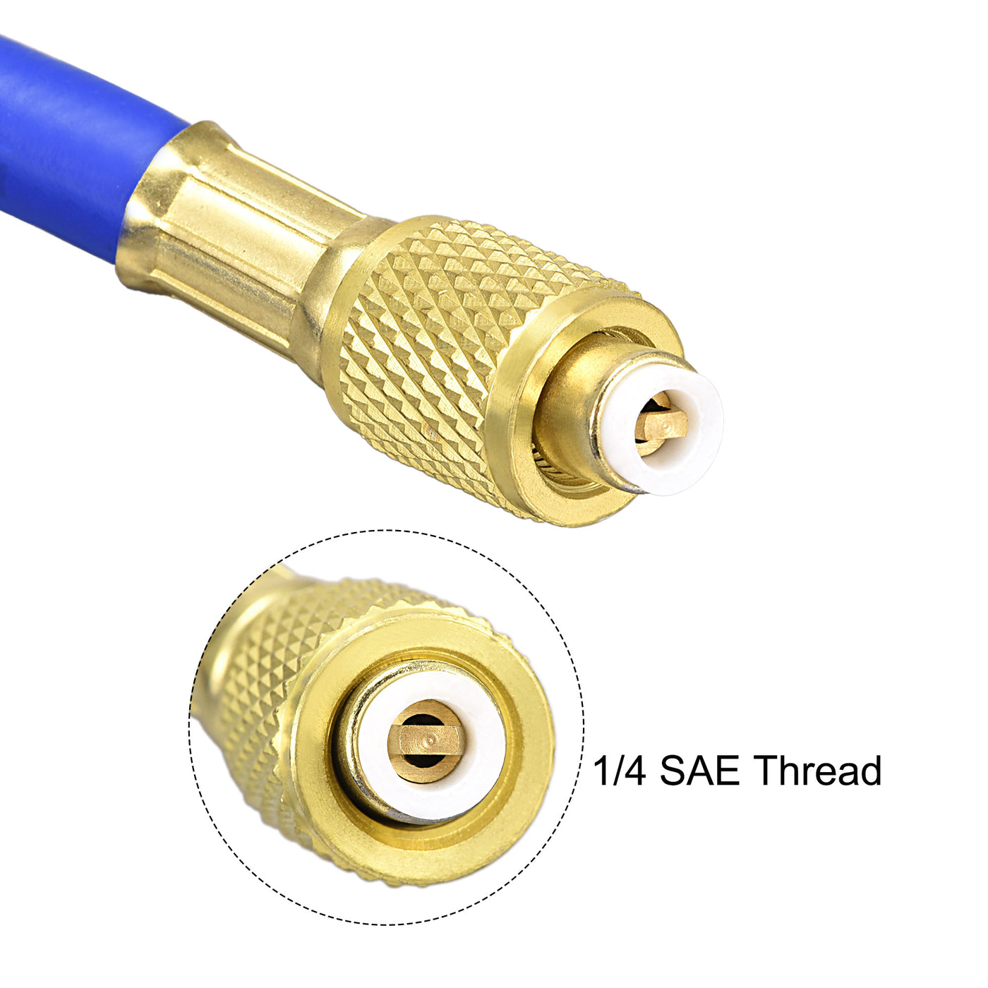 uxcell Uxcell Refrigerant Charging Hose, Copper Plating Connector with Elbow Thread for Automotive or Home Air Conditioner Refrigeration Maintenance