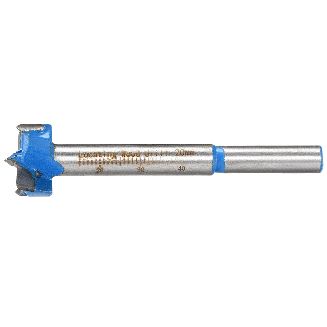 uxcell Uxcell Forstner Wood Boring Drill Bit 20mm Dia. Hole Saw Carbide Alloy Steel Tip Round Shank Cutting for Hinge Plywood Wood Tool Blue 1Set