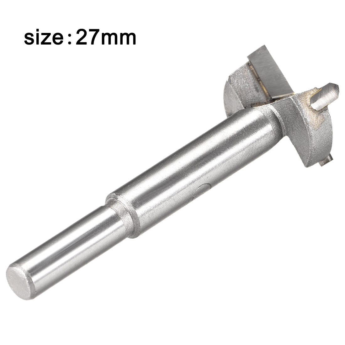 uxcell Uxcell Forstner Wood Boring Drill Bit 27mm Dia. Hole Saw Carbide Alloy Steel Tip Round Shank Cutting for Hinge Plywood Wood Tool