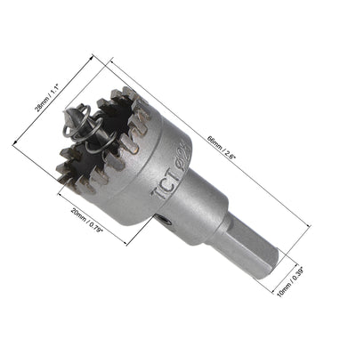 Harfington Uxcell Hole Saw Cutter High Density Carbide Teeth for Stainless Steel 2 Pcs