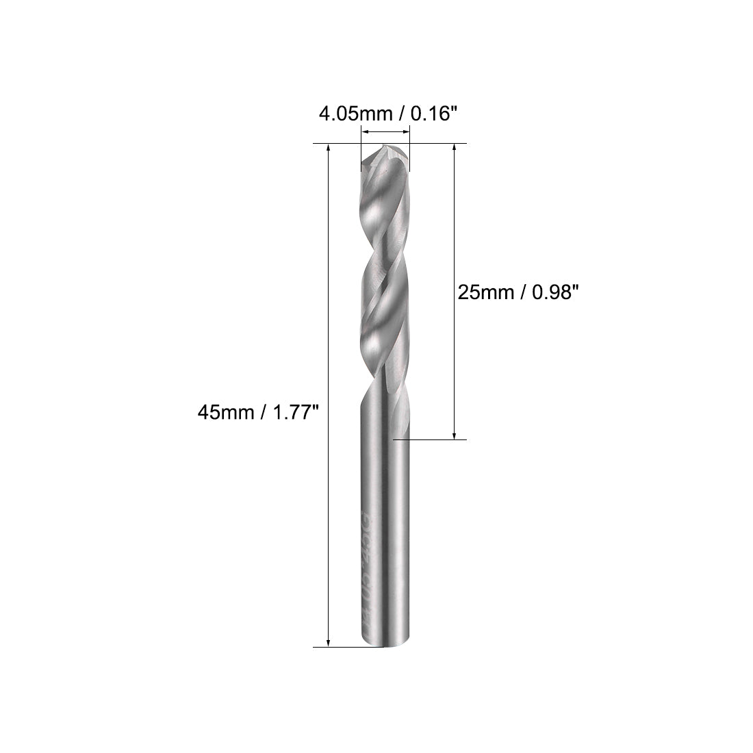 uxcell Uxcell 4.05mm Solid Carbide Drill Bits Straight Shank for Stainless Steel Alloy 2 Pcs