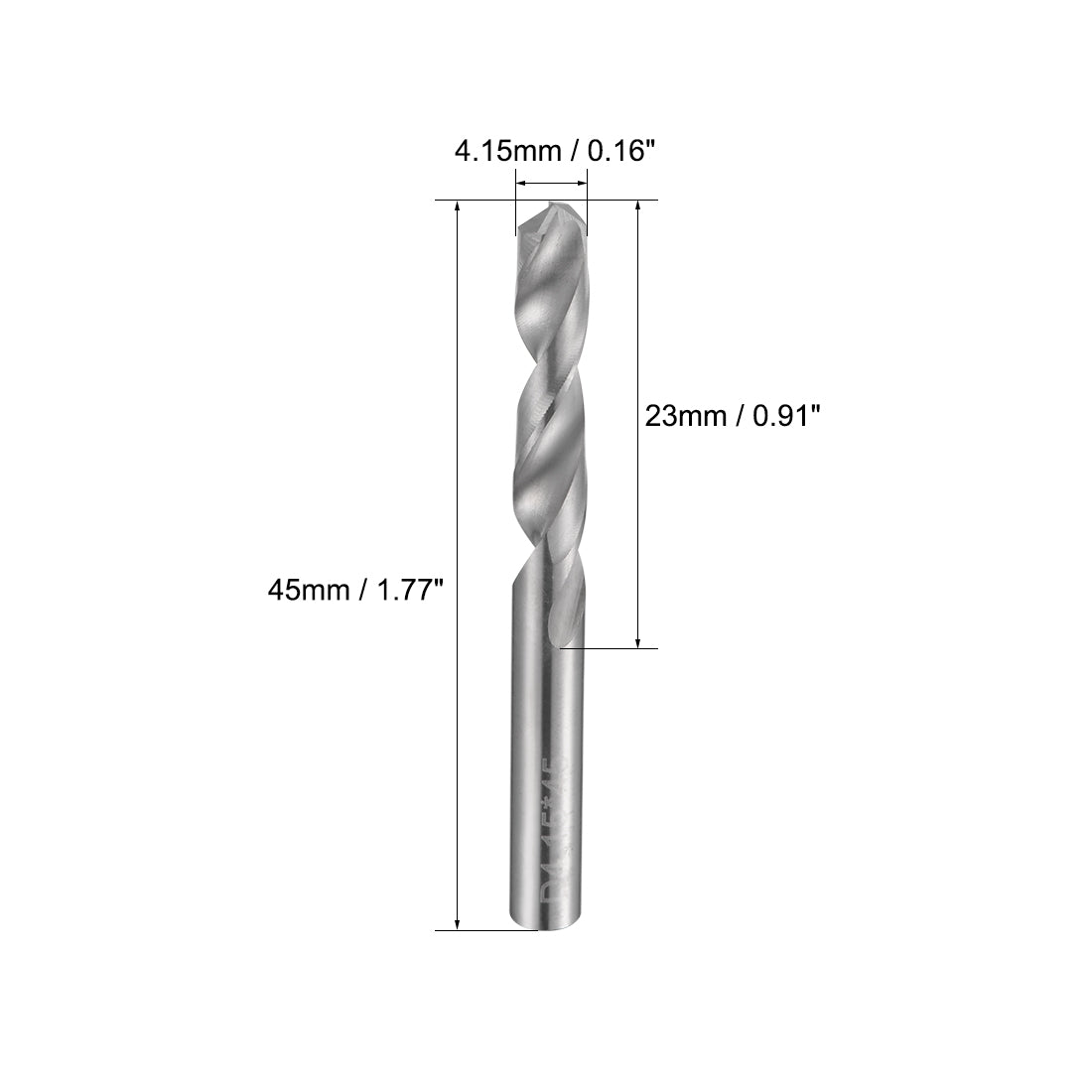 uxcell Uxcell 4.15mm Solid Carbide Drill Bits Straight Shank for Stainless Steel Alloy 2 Pcs