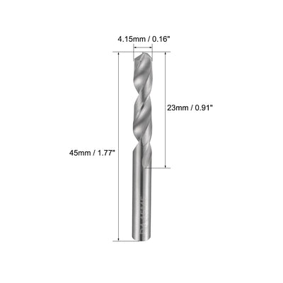 Harfington Uxcell 4.15mm Solid Carbide Drill Bits Straight Shank for Stainless Steel Alloy 2 Pcs