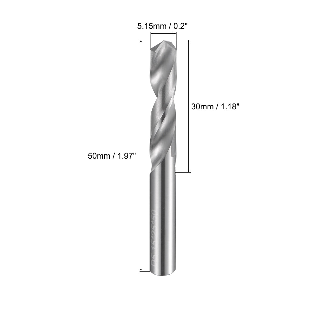 uxcell Uxcell 5.15mm Solid Carbide Drill Bits Straight Shank for Stainless Steel Alloy