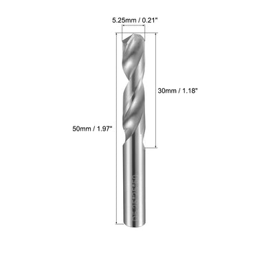 Harfington Uxcell 5.25mm Solid Carbide Drill Bits Straight Shank for Stainless Steel Alloy