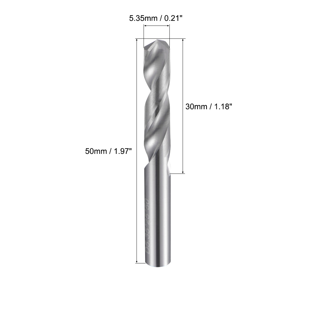 uxcell Uxcell 5.35mm Solid Carbide Drill Bits Straight Shank for Stainless Steel Alloy