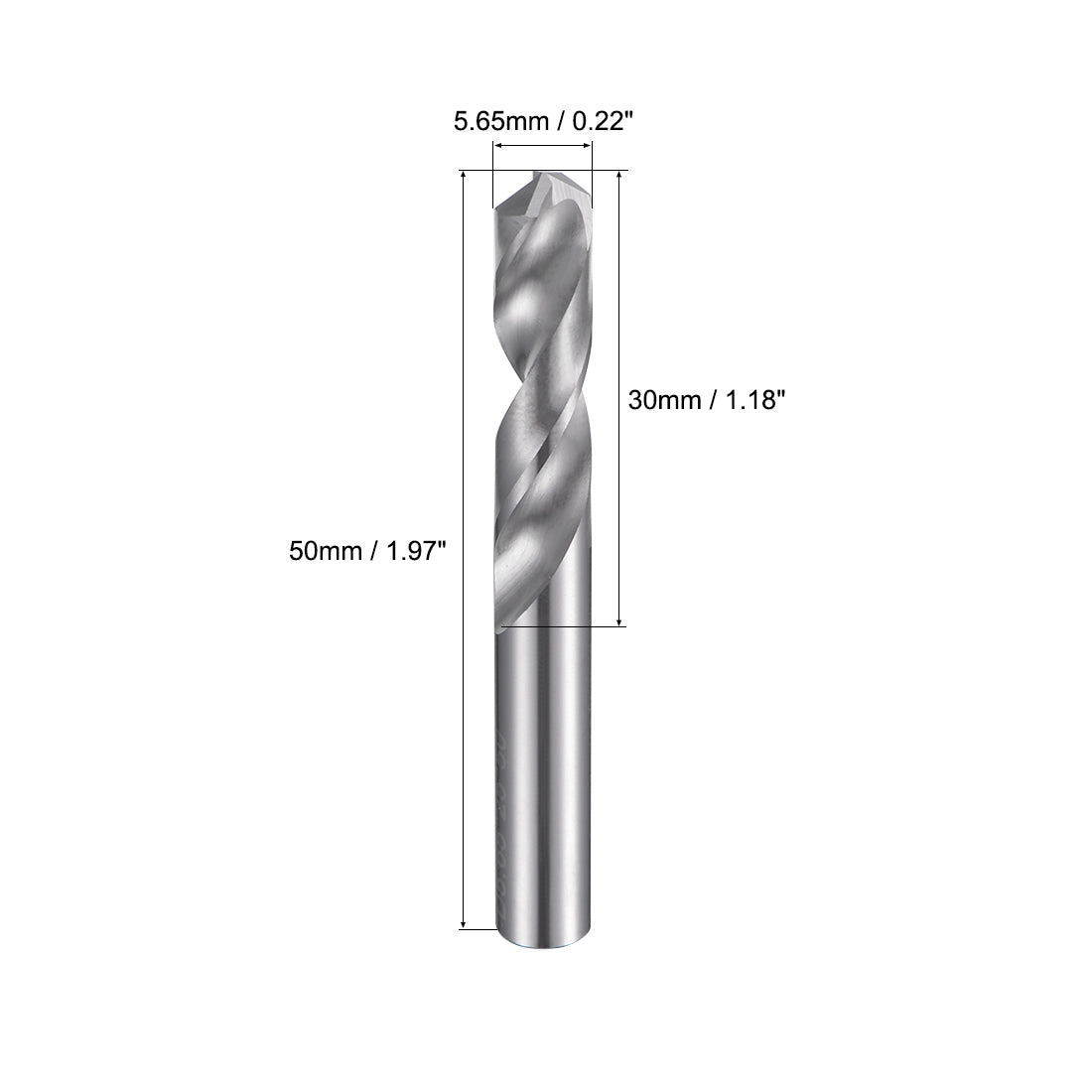 uxcell Uxcell 5.65mm Solid Carbide Drill Bits Straight Shank for Stainless Steel Alloy
