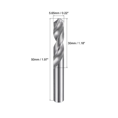 Harfington Uxcell 5.65mm Solid Carbide Drill Bits Straight Shank for Stainless Steel Alloy
