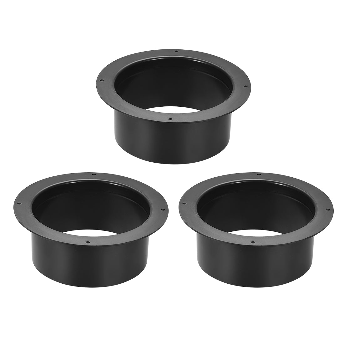 uxcell Uxcell Black Straight Duct Connector Flange ABS Plastic Air Outlet Inlet Adaptor for 4.92Inch Dia Hose 3Pcs
