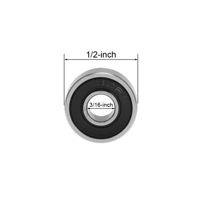 Harfington Uxcell Deep Groove Ball Bearings Inch Double Sealed Chrome Steel ABEC3