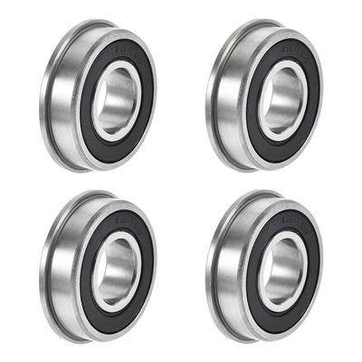 Uxcell 10-Pack MF105-2RS Flanged Ball Bearing, 5x10x4mm Rubber Sealed Chrome Steel For Wheelbarrow