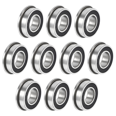 Harfington Uxcell F688-2RS Flange Ball Bearing 8mmx16mmx5mm Double Sealed Bearing 10 Pcs