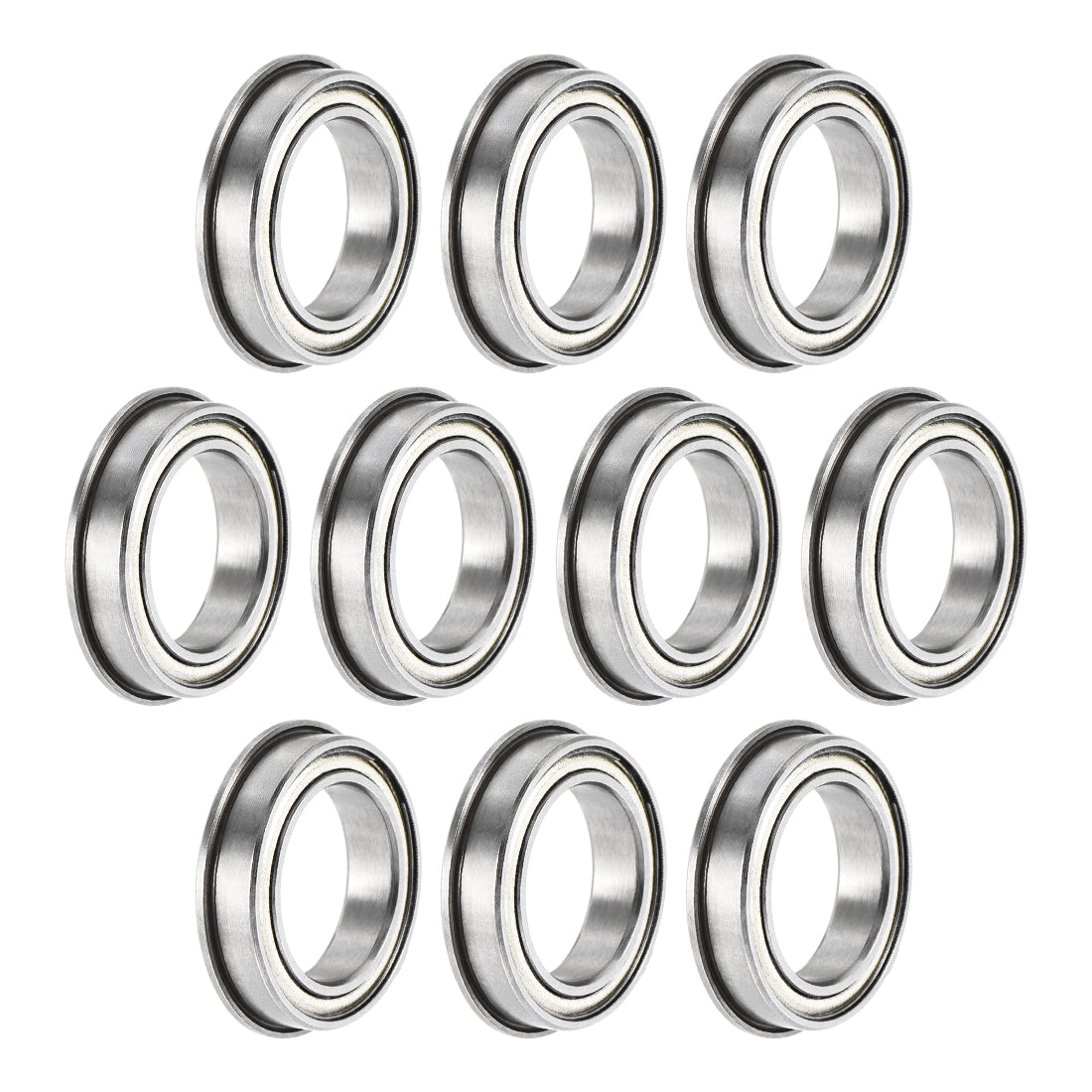 uxcell Uxcell F6701ZZ Flange Ball Bearing 12x18x4mm Shielded Chrome Steel Bearings 10pcs
