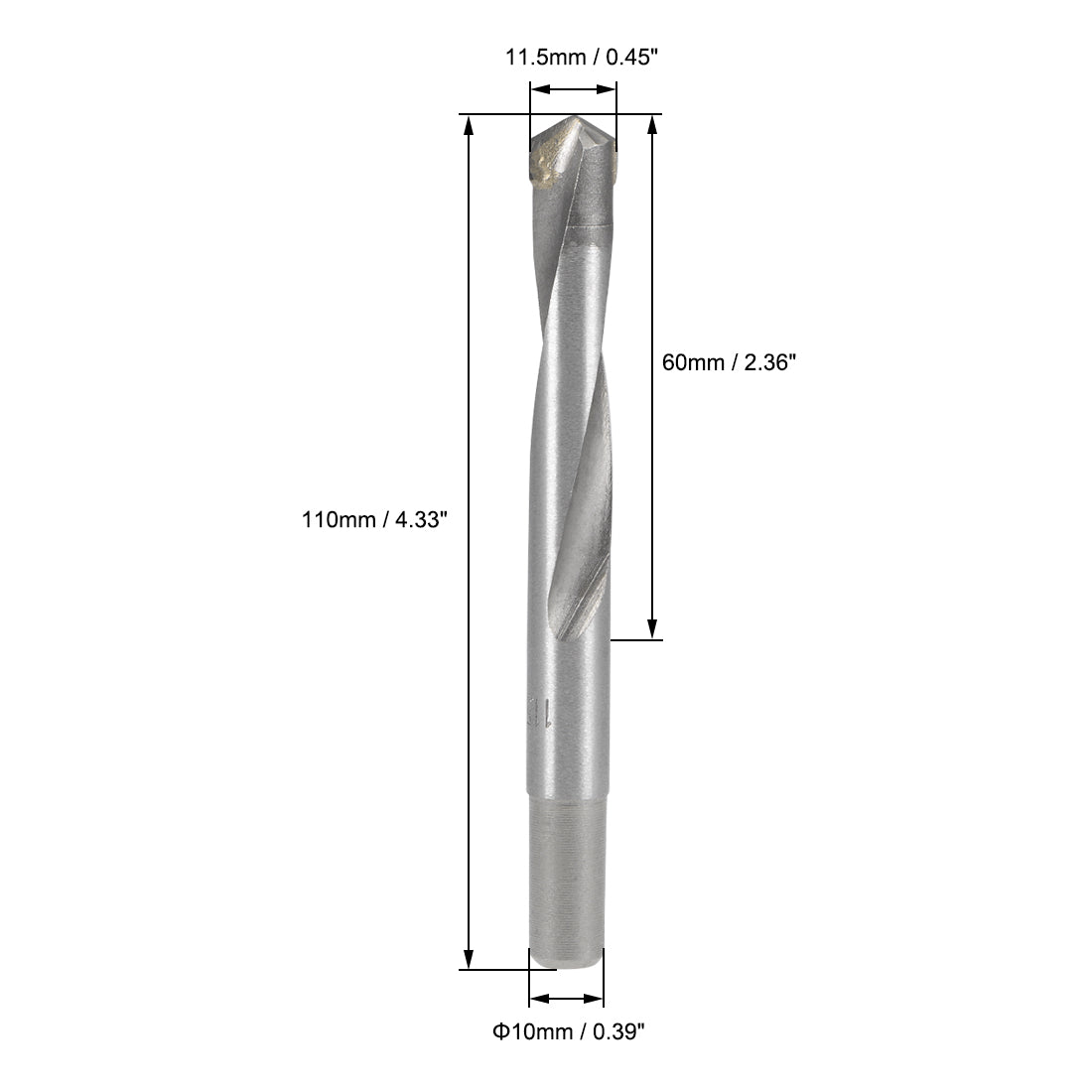 uxcell Uxcell 11.5mm Cemented Carbide Twist Drill Bit for Stainless Steel Copper Aluminum 2Pcs