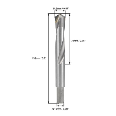 Harfington Uxcell 14.5mm Cemented Carbide Twist Drill Bit for Stainless Steel Copper Aluminum 2Pcs