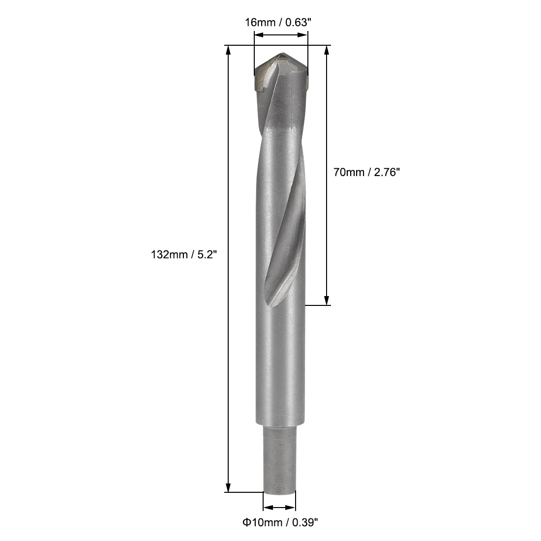 uxcell Uxcell 16mm Cemented Carbide Twist Drill Bits for Stainless Steel Copper Aluminum 2 Pcs