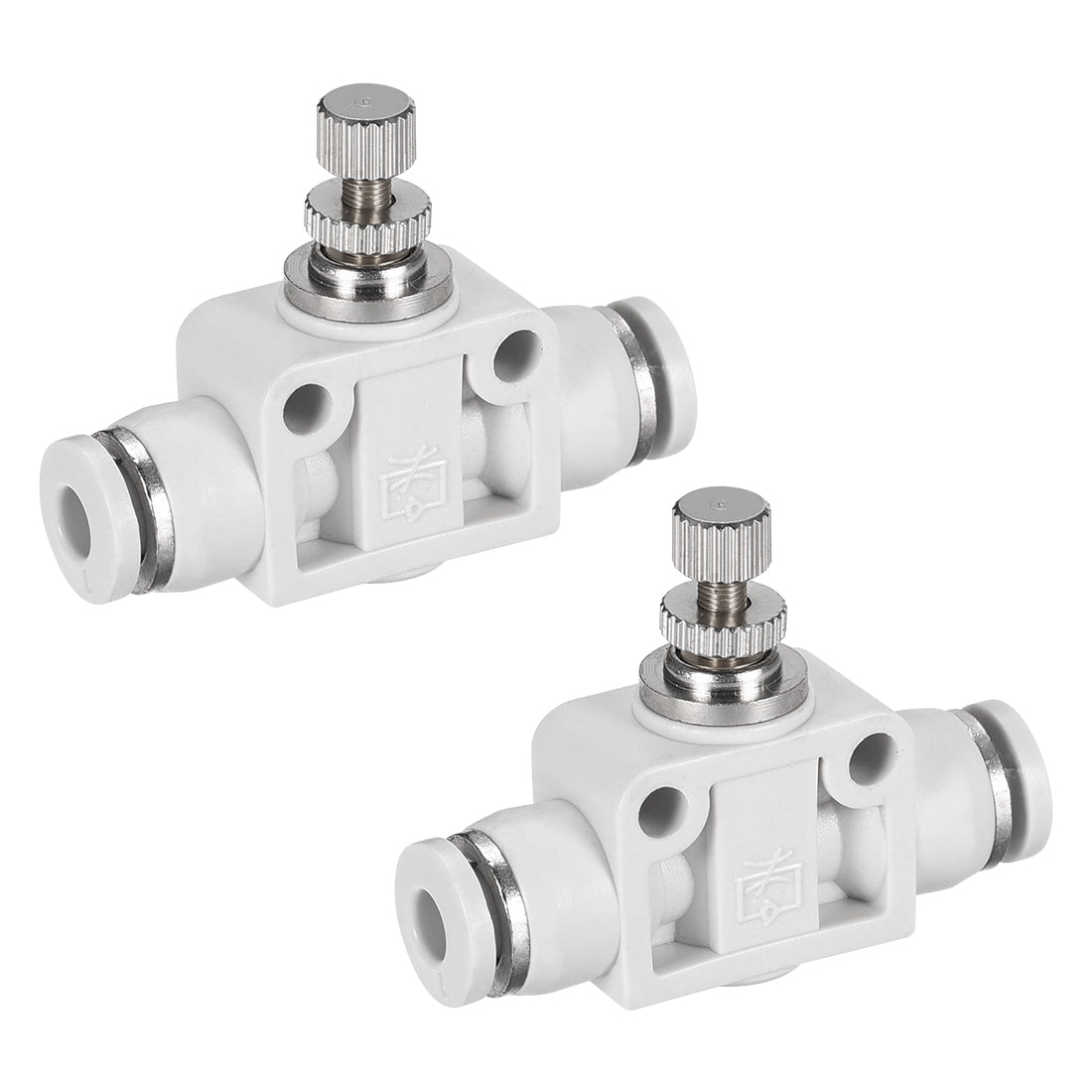Uxcell Uxcell Air Flow Control Valve, In-line Speed Controller Union Straight, 12mm Tube Outer Diameter 2Pcs