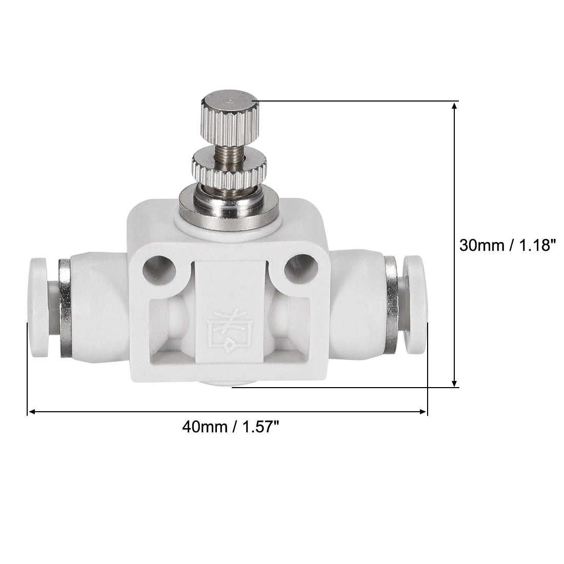 uxcell Uxcell Air Flow Control Valve, In-line Speed Controller Union Straight, 4mm Tube Outer Diameter 5Pcs