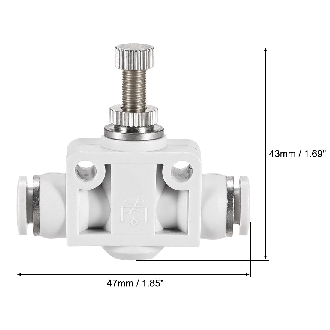 uxcell Uxcell Air Flow Control Valve, In-line Speed Controller Union Straight, 6mm Tube Outer Diameter 2Pcs