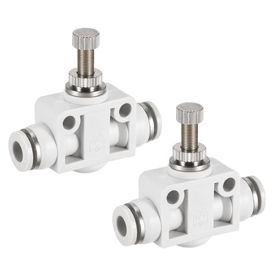 Harfington Uxcell Air Flow Control Valve, In-line Speed Controller Union Straight, 6mm Tube Outer Diameter 2Pcs