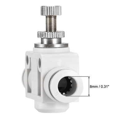 Harfington Uxcell Air Flow Control Valve, In-line Speed Controller Union Straight, 8mm Tube Outer Diameter