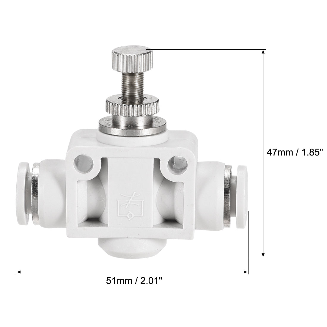 uxcell Uxcell Air Flow Control Valve, In-line Speed Controller Union Straight, 8mm Tube Outer Diameter 2Pcs