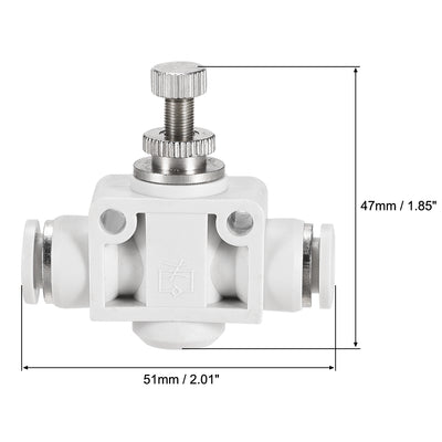 Harfington Uxcell Air Flow Control Valve, In-line Speed Controller Union Straight, 8mm Tube Outer Diameter 2Pcs