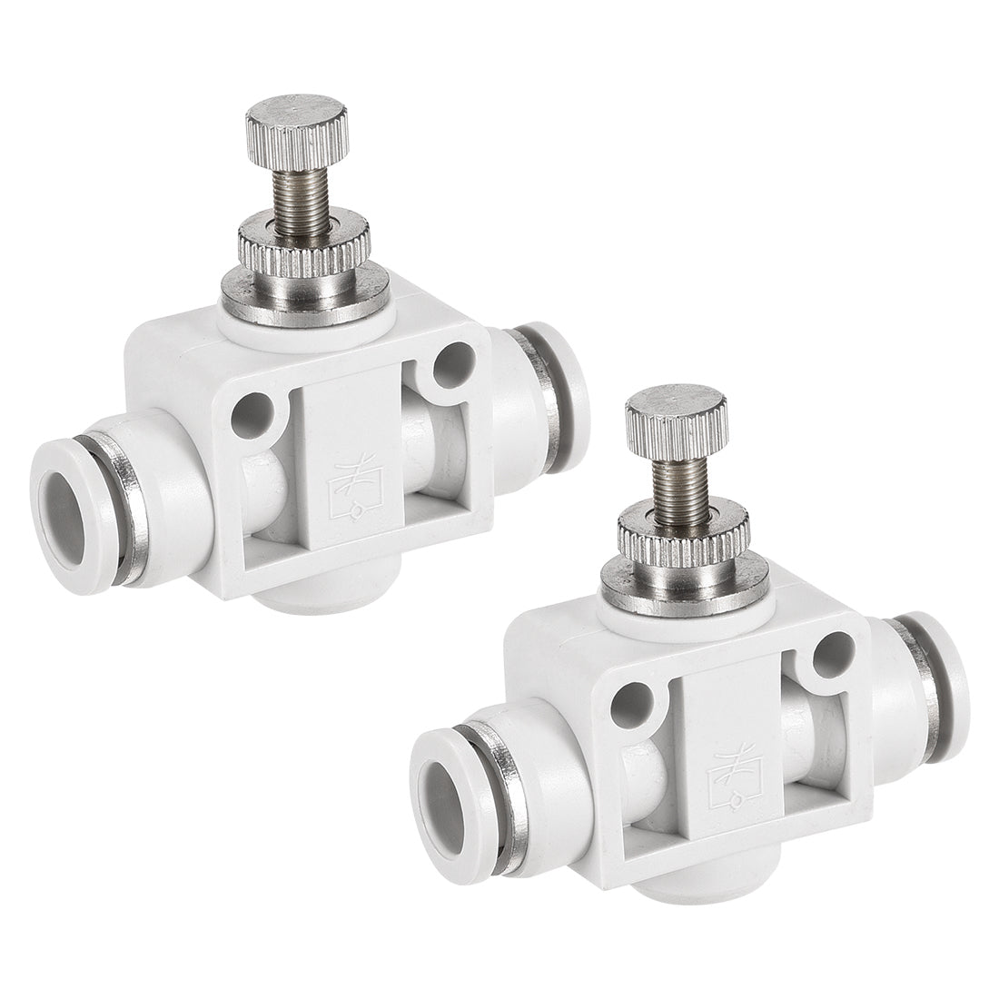 uxcell Uxcell Air Flow Control Valve, In-line Speed Controller Union Straight, 8mm Tube Outer Diameter 2Pcs