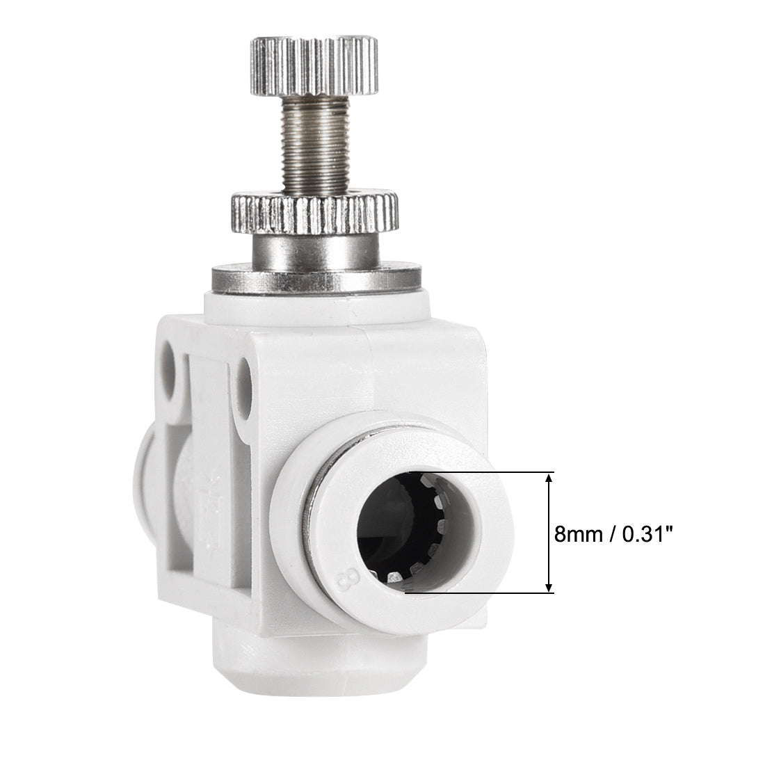 uxcell Uxcell Air Flow Control Valve, In-line Speed Controller Union Straight, 8mm Tube Outer Diameter 4Pcs