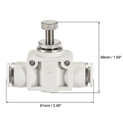 Harfington Uxcell Air Flow Control Valve, In-line Speed Controller Union Straight, 10mm Tube Outer Diameter 2Pcs