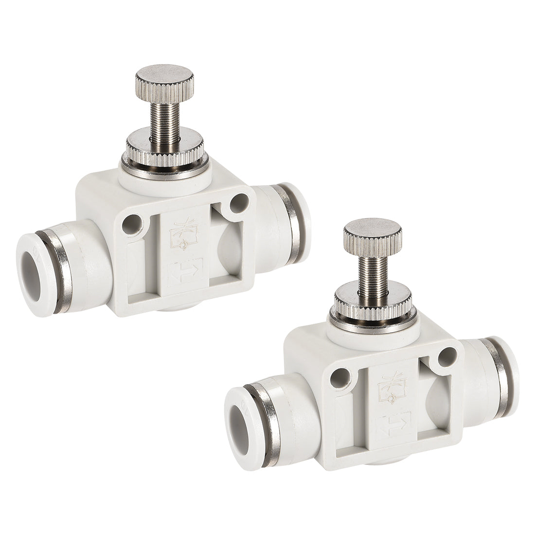 uxcell Uxcell Air Flow Control Valve, In-line Speed Controller Union Straight, 10mm Tube Outer Diameter 2Pcs