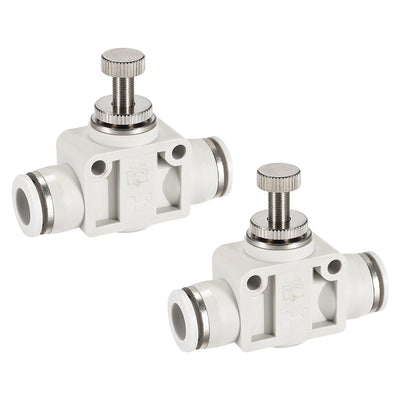 Harfington Uxcell Air Flow Control Valve, In-line Speed Controller Union Straight, 10mm Tube Outer Diameter 2Pcs